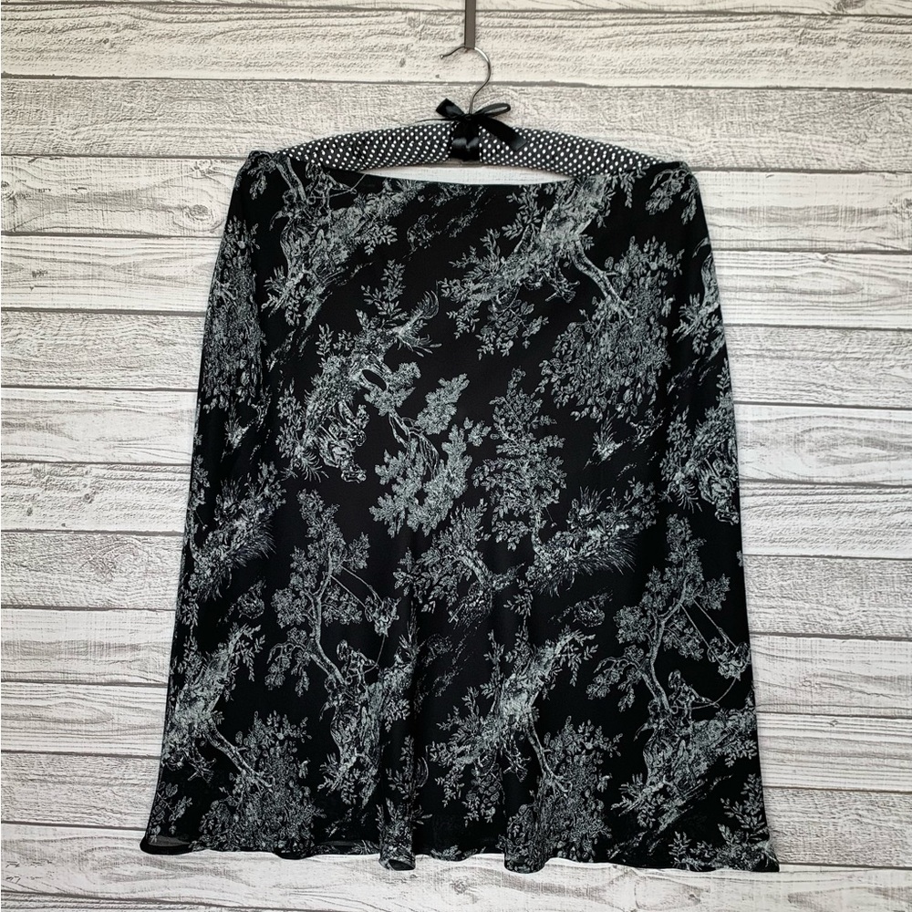 Black and white toile dress skirt